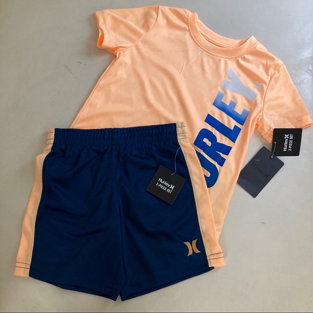 Hurley peach cute summer top shorts set 5106